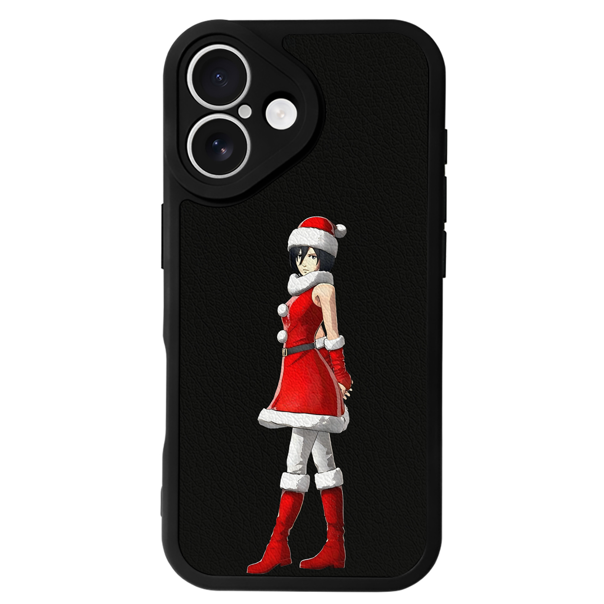（画像用） 進撃の巨人 ミカサ·アッカーマン Attack on Titan Mikasa Ackerman 【iPhone 16シリーズ対応】シリコンスマホケース（レザー調） 材質：シリコン